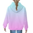 thumbnail image 6 of Mercatoo Teen Girls Ribbed Hoodies Gradient Color Cute Trendy Pullover Hoodie with Pockets Kids Fleece Warm Sweatshirts Clothes, 6 of 7
