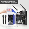 thumbnail image 3 of Mezclador de audio MICNAUX de 4 canales con micrófonos inalámbricos duales, 3 of 9