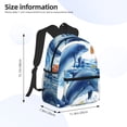 thumbnail image 2 of Honeii Marine Animals Print School Backpack,Casual Lightweight Travel Rucksack Daypack,Backpacks for College High, 2 of 6