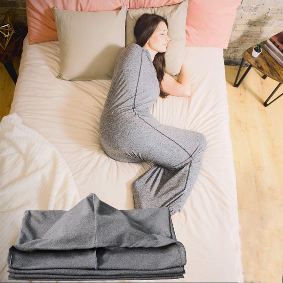 Compuye Discount Sleep Pod The Original Cooling Machine Washable Wearable Blanket + Weighted Blanket Alternative As Seen on Shark Tank for Men, Women, and Teens, Grey, Large(16inch*67inch)