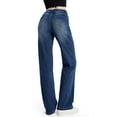 thumbnail image 4 of SEVEGO Women's 32"/34"/36" Tall Straight Leg Jeans Mid Waisted Stretchy Loose Denim Pants Casual Baggy Jean Trousers, 4 of 9