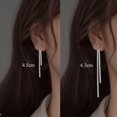 thumbnail image 3 of Sterling Silver Crystal Rhinestone Linear Drop Earrings for Women Teens CZ Long Dangle Earrings Tassel Chain Studs, 3 of 12