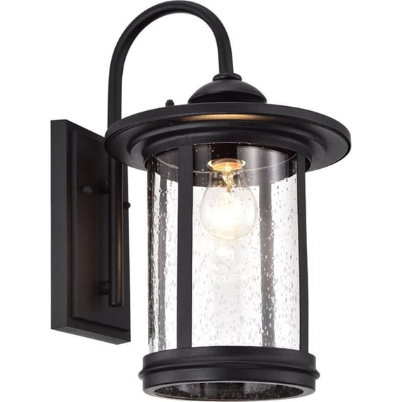 Afuera Living Transitional 1 Light Textured Black Outdoor Wall Sconce 16" Height