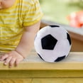 thumbnail image 4 of Juguete de fútbol de felpa multifuncional, juguetes deportivos de 17 cm de diámetro, sonajero para , juguete de peluche relleno para regalo Hora blanco negro Sunnimix fútbol de peluche, 4 of 8