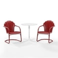 thumbnail image 4 of Crosley Furniture Ensemble Bistro d'Extérieur en Métal Tulipe 3 Pcs, Rouge Vif, 4 of 8
