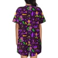 thumbnail image 6 of Sigee Mardi Gra2 for Sleepwear Casual Pjs with Pockets Women's Pajamas Sets Shorts 2 Piece Short Sleeve Lounge Sets Large, 6 of 9