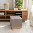 thumbnail image 5 of Seville Classics The Vineyard Collection Cork Storage Ottoman Cushioned Fabric, Padded Seat for Bedroom, Dorm, Loft, Living Room, Entryway, Hallway, Taupe, 15" Cube, 5 of 6