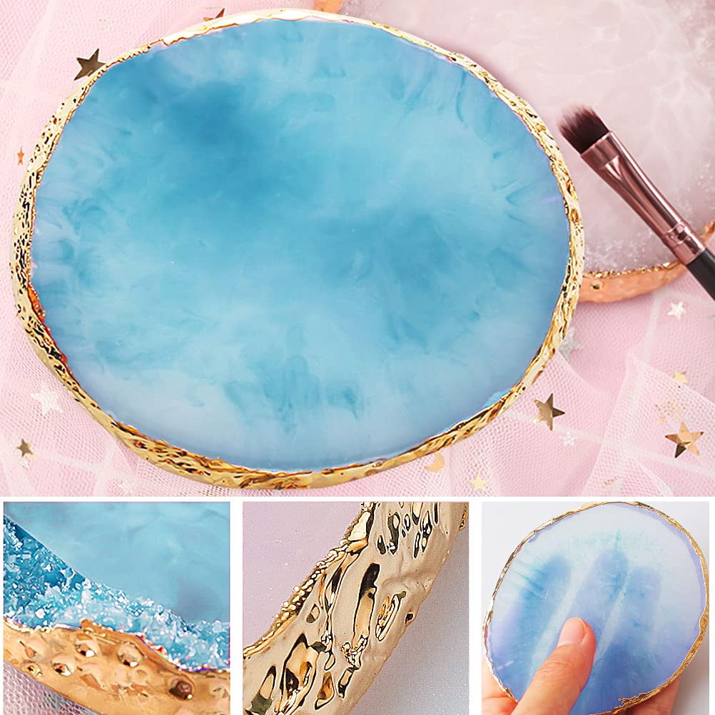 Buy DENVDENCY 2 Pcs Resin Nail Art Palette, 3.5*3.2 in Palettes Gold Edge  Nail Art Display Board Online at Lowest Price in India. 112626933