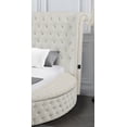 thumbnail image 3 of Modern 1pc Cream Velvet Upholstery Storage King Size Round Bed w Speakers & USB Bedroom Furniture, 3 of 3