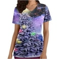 thumbnail image 2 of Dvkptbk Blouse de Noël pour Femmes, Vêtements d'Infirmière, Uniforme de Travail avec Poches, Mode Décontractée, Col Rond, Manches Courtes à Cordon, 2 of 5