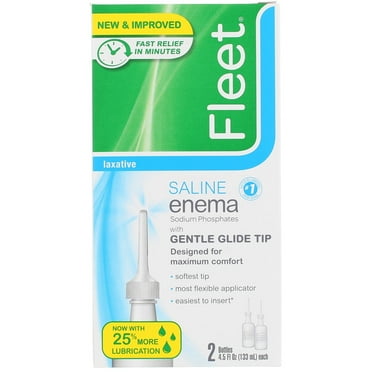 Fleet Laxative Saline Enema for Adult Constipation, 4.5 fl. Oz., 2 Bottles