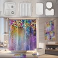 thumbnail image 1 of Daisyyozoid Rideau de Douche Imperméable et Anti-Moisissure Imprimé polyester Rideau de Douche Salle de Bain Tapis de Sol Ensemble de 4 Pcs Rideau de Séparation 180X180CM, 1 of 5
