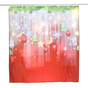 9 Patterns Christmas Shower Curtain Polyester Fabric Bathroom
