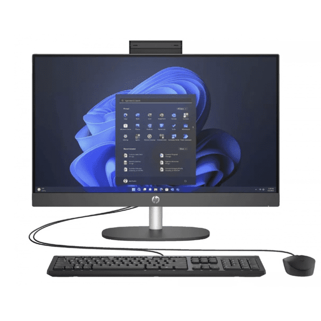 HP ProOne 245 G10 All-in-One 23.8", AMD Athlon Silver 7120U, 4GB Ram, 512GB SSD, Windows 11 Home, Negro, Teclado en español.
