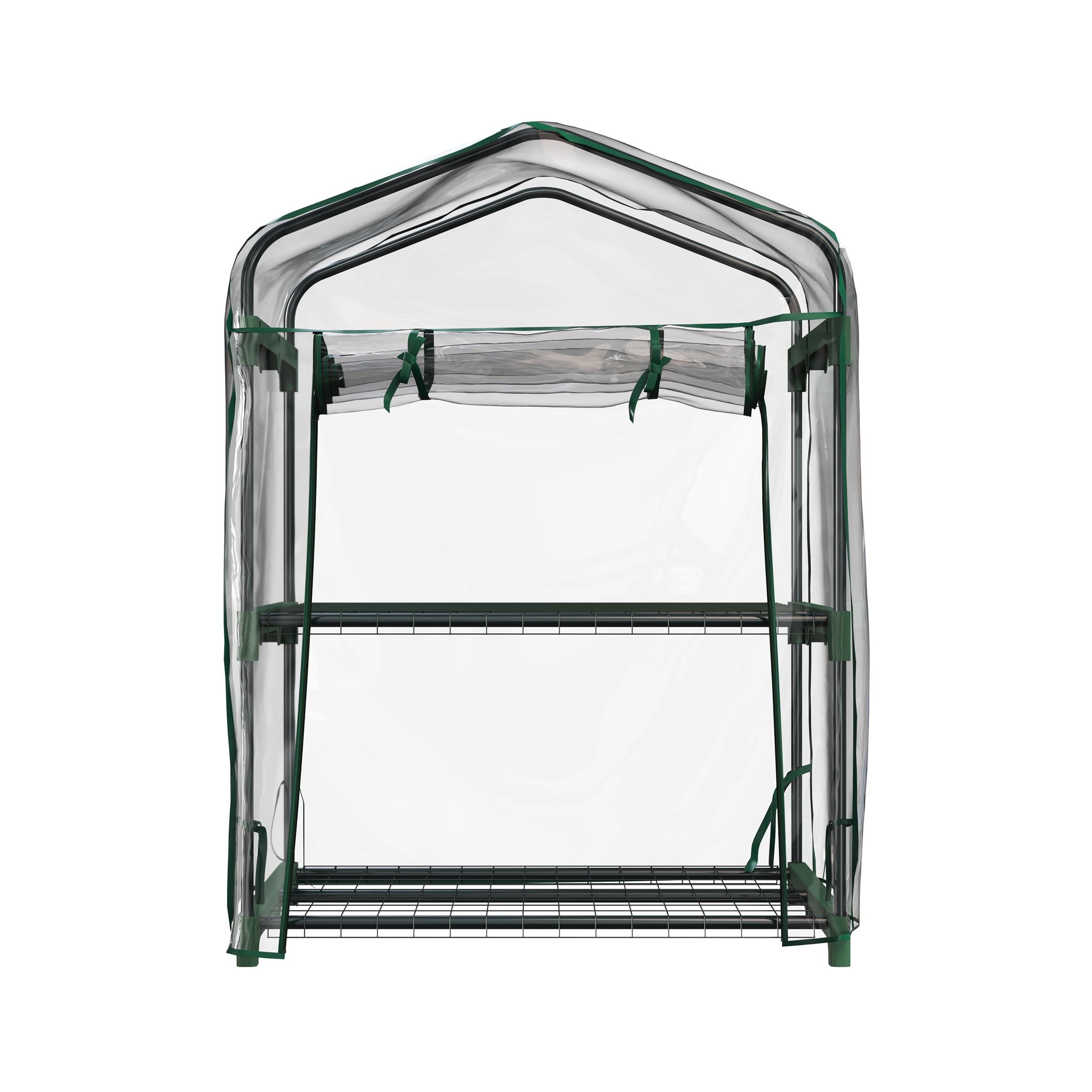 Home-Complete 2 Tier Mini Greenhouse with Steel Frame and PVC Cover