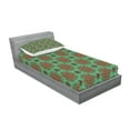 thumbnail image 2 of Ambesonne Geometric Fitted Sheet & Pillow Sham Set, Mandala, Twin, Green Red Yellow, 2 of 2