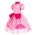 thumbnail image 3 of Vestido de Halloween de las niñas Super Mario disfraz Pricess Peach vestido de Día de los niños vestido de princesa rosa, 3 of 4