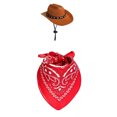 thumbnail image 2 of Dog Cowboy Costume Set with Hat Bandana, Halloween Pet Outfit for Small Medium Large Dogs Cats Holiday Party Cosplay, 2 of 7