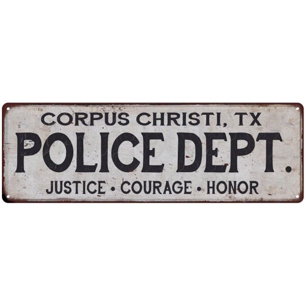 CORPUS CHRISTI, TX POLICE DEPT. Home Decor Metal Sign Gift 8x24