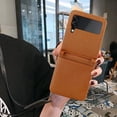 thumbnail image 7 of Wallet Case for Samsung Galaxy Z Flip 4 5G with Card Holder Premium Leather Hard PC Anti-Scratch Anti-Drop Protective Slim Cover with Card Slot for Women Girls Men-Brown, 7 of 7