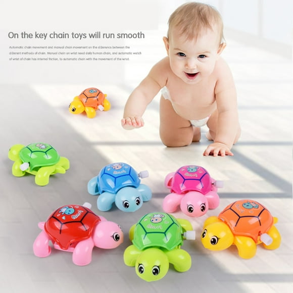 Flmtop Cute Animal Clockwork Tortoise Baby Turtles Toys Infant Crawling Wind Up Toy