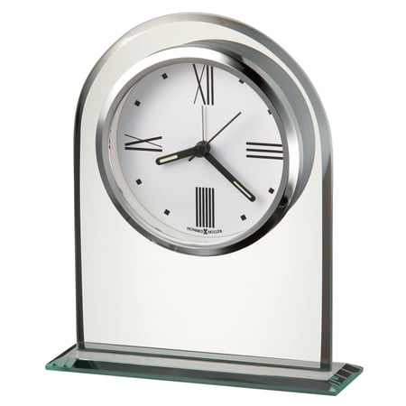 Howard Miller 645579 6 1 / 4 X 5 Regent Glass And Silver Analog Table Top Clock Silver photo Howard Miller 645579 6 1 / 4 X 5 Regent Glass And Silver Analog Table Top Clock Silver