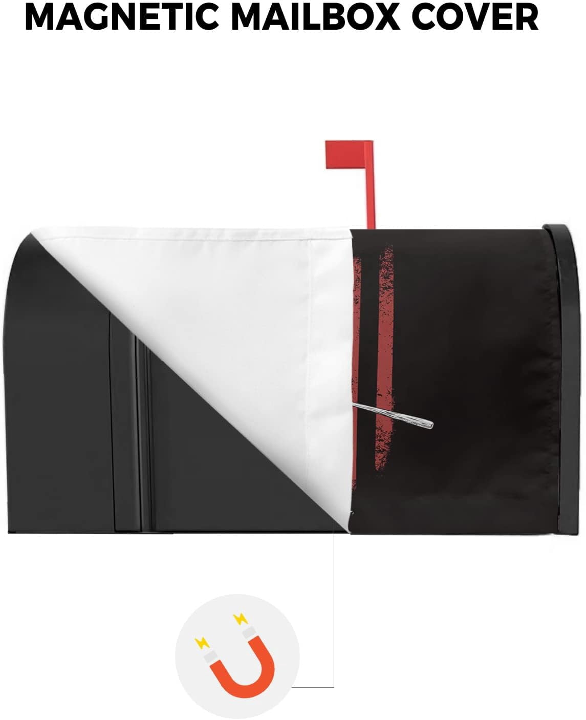 Mailbox Cover, Cool Man Playing Baseball American Flag Pattern Mailbox Wrap Magnetic Mailbox Covers for Garden Yard Outdoor Decoration,Farmhouse Home Mailbox Post Box Cover Wraps Standard Size 18"x21"