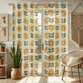 thumbnail image 1 of Vargottam Flower Print Sheer Georgette Curtains for Windows & Small Doors - Set of 2 Panels, 72" Long, Grommet Top, Printed Light Filtering Drapes for Living Room or Study, 1 of 9