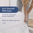 thumbnail image 4 of Wrap Around Dust Ruffle Bed Skirt - White - Bed Skirt For Full Size Beds With 12 In. Drop - Easy Fit Elastic Strap - Pleated Bedskirt With Brushed Fabric - Machine Wash & Wrinkle Free - By Cgk Linens, 4 of 5