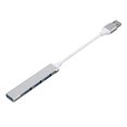 thumbnail image 3 of Portable USB Hub USB Adapter 4-in-1 Aluminum Alloy Hub with USB2.0/USB3.0 Ports Wide Compatibility Silver, 3 of 7