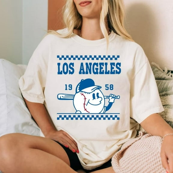 Los Angeles Baseball Cute Ball Est 1958 Comfort Color Unisex Tshirt, Los Angeles Baseball Gameday Vintage Shirt, LA Sports Shirt, For Fans