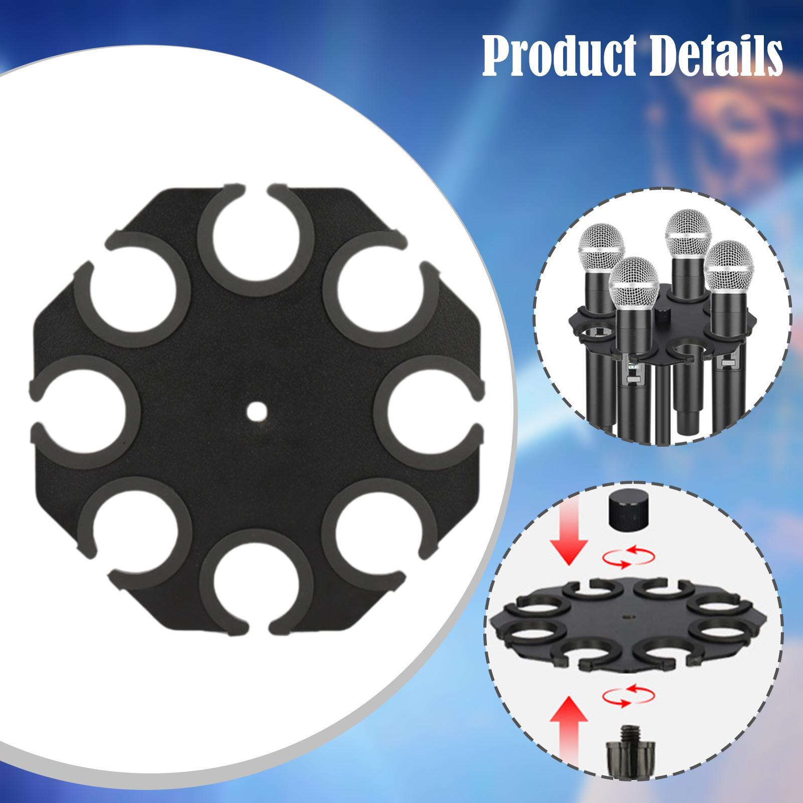 Multiple Microphone Holder Display Stand Universal Compatibility for Wired and Wireless Mics Studio Equipment