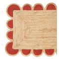 thumbnail image 2 of Hand Braided Natural Jute Rug Beige and Red Area Rug Rectangle Rug, 2 of 5