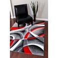 thumbnail image 3 of 2305 Gray Noir Rouge Blanc Tourbillon 3'11 x 5'4 Moderne Abstrait Tapis Rug, 3 of 3