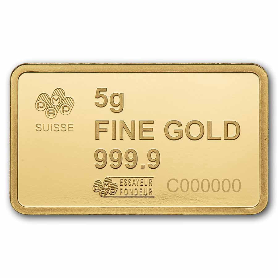 5 gram Gold Bar – PAMP America the Free: Bald Eagle (Assay)