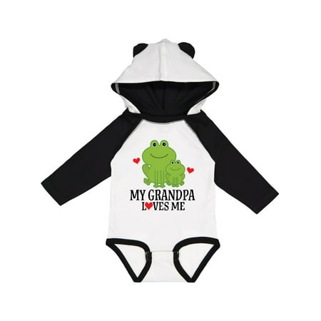 

Inktastic Grandpa Loves Me Frog Gift Baby Boy or Baby Girl Long Sleeve Bodysuit