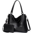 thumbnail image 1 of Bolso de mano para mujer grande - Bolso de mano Shopper Bolso de hombro de piel para mujer Bolso de hombro para mujer Bolso con asa de piel sintética con monedero Juego de 2, 1 of 7
