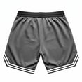 thumbnail image 4 of vdgthytj Mens Basketball Shorts Breathable Quick Dry Drawstring Waist Striped Running Athletic Shorts with Zip Pockets, 4 of 5