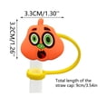 thumbnail image 4 of Aoznliie Straw Toppers, 10Pcs Silicone Straw Covers with Cute Pumpkin Skull Ghost Designs,Reusable Drink Straw Accessories for Halloween Party,4x2x2in, 4 of 9