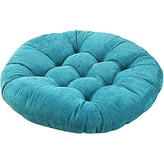 Nvzi-a Floor Pillow Blue Cushion Round Seat Cushion Outdoor Floor Pad Meditation Cushion for Yoga Living Room Sofa Balcony, 22x22 Inch (Blue)