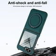 thumbnail image 6 of Allytechgroup Magnetic Case for Samsung Galaxy Z Flip 7 with Screen Protector, Wireless Charging Support 360 Rotating Stand Anti-Scratch Rugge Bumper Phone Case for Galaxy Z Flip7, Green, 6 of 7