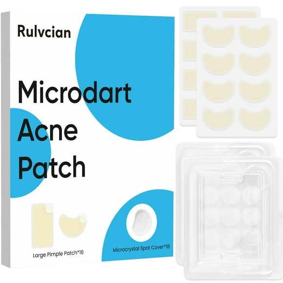 Parches para el acné Rulvcian Microdart para rostro, 18 y 16 unidades
