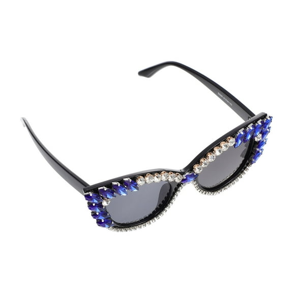 1 Pair Rhinestone Sunglasses Sparkling Sunglasses Fashion Eyeglasses Glasses Sunglasses for Party Blue
