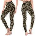 thumbnail image 4 of BiZtdJrK Leggings for Women High Waisted Butt Lifting Yoga Pants Fashion Leopard Print Tights Casual Tummy Control Workout Legging Pants Khaki M, 4 of 6