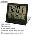 thumbnail image 3 of MYG Digital LCD Folding Desktop Travel Alarm Clock with Calendar Temperature Display Snooze Function Compact Portable for Home Office Vacation 12 Hour Time Large Clear Screen, 3 of 10