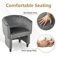 thumbnail image 4 of YYAo Accent Armchair, Single Sofa Chair, Upholstered Velvet Barrel Chair with Ottoman-Grey, 4 of 6