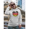 thumbnail image 2 of German Heart Flag Hoodie Women -Image by Shutterstock, Female Medium, 2 of 4