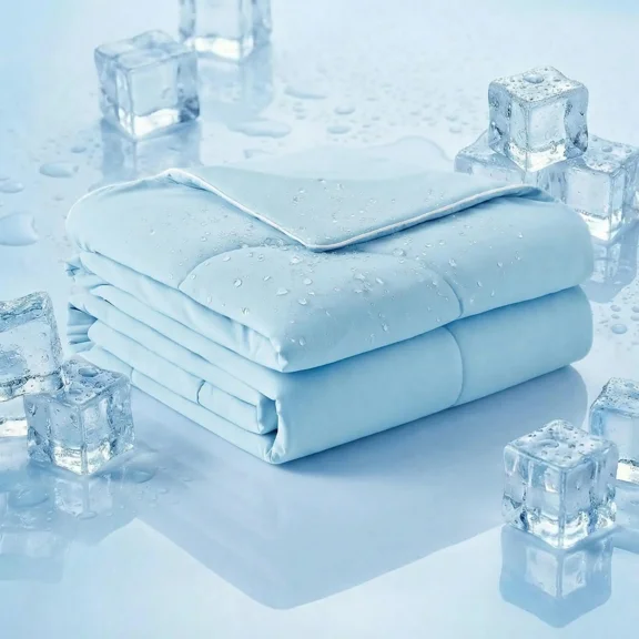 ROSEKIND 2.0 Q-Max Ultra Cooling Blanket, Upgraded Cold-to-the-Touch Ice Fabric Summer Blanket, Breathable Spandex Blend Quilt for Extreme Hot Sleepers and Night Sweats, 60"x90", Glacier Blue