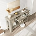 thumbnail image 4 of 54" Farmhouse Console Table with Drawers - Wooden Entryway Table with Open Shelf for Sofa, Hallway & Living Room, 4 of 8