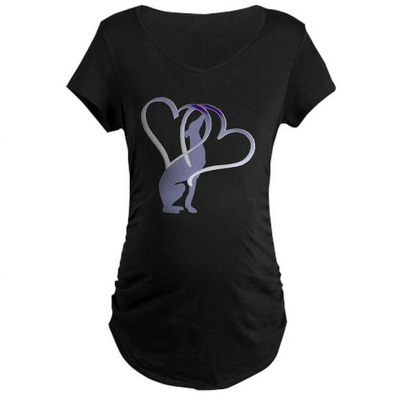 CafePress - Greyhound Hearts Maternity Dark T Shirt - Maternity Dark T-Shirt